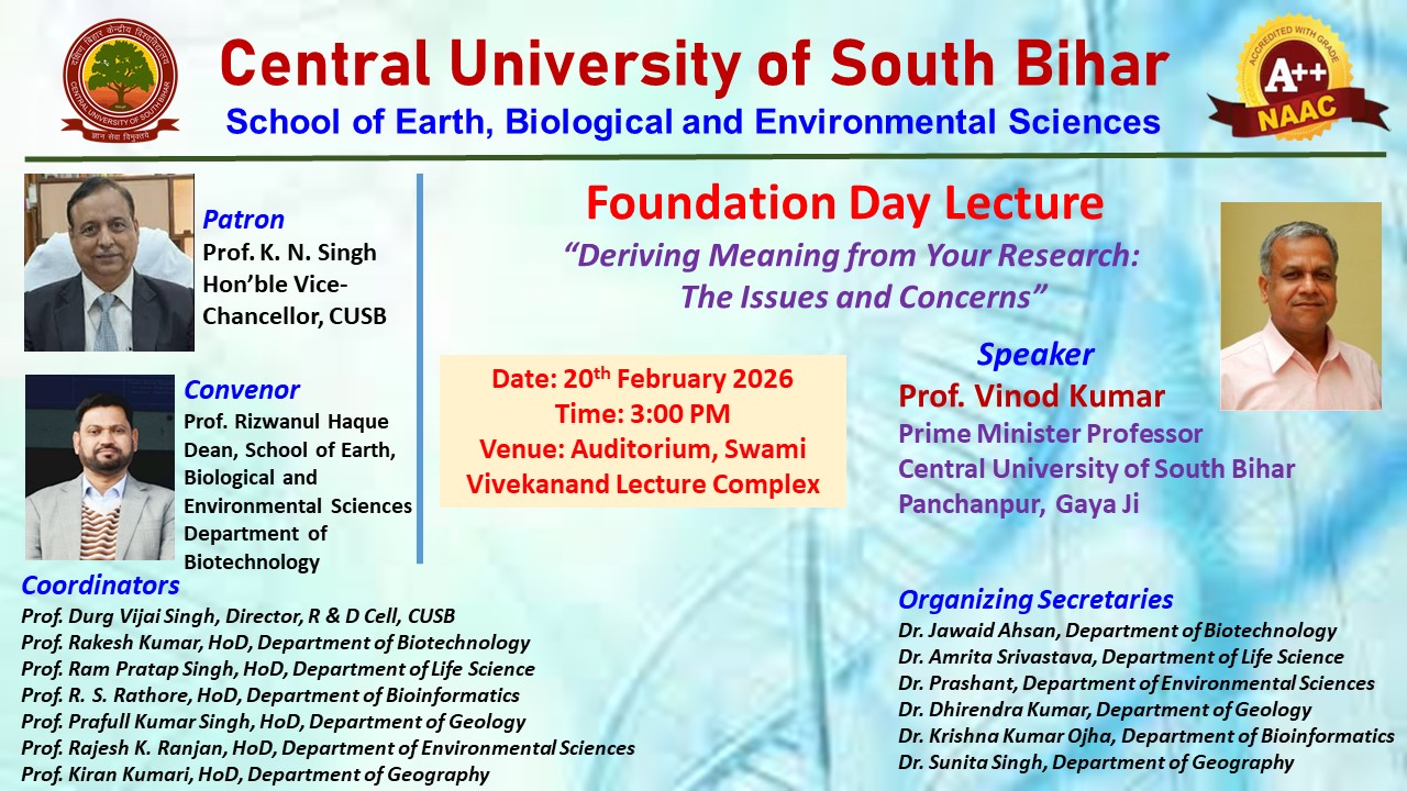 Foundation Day Lecture Series – Deriving Meaning from your Research: The Issues and Concerns