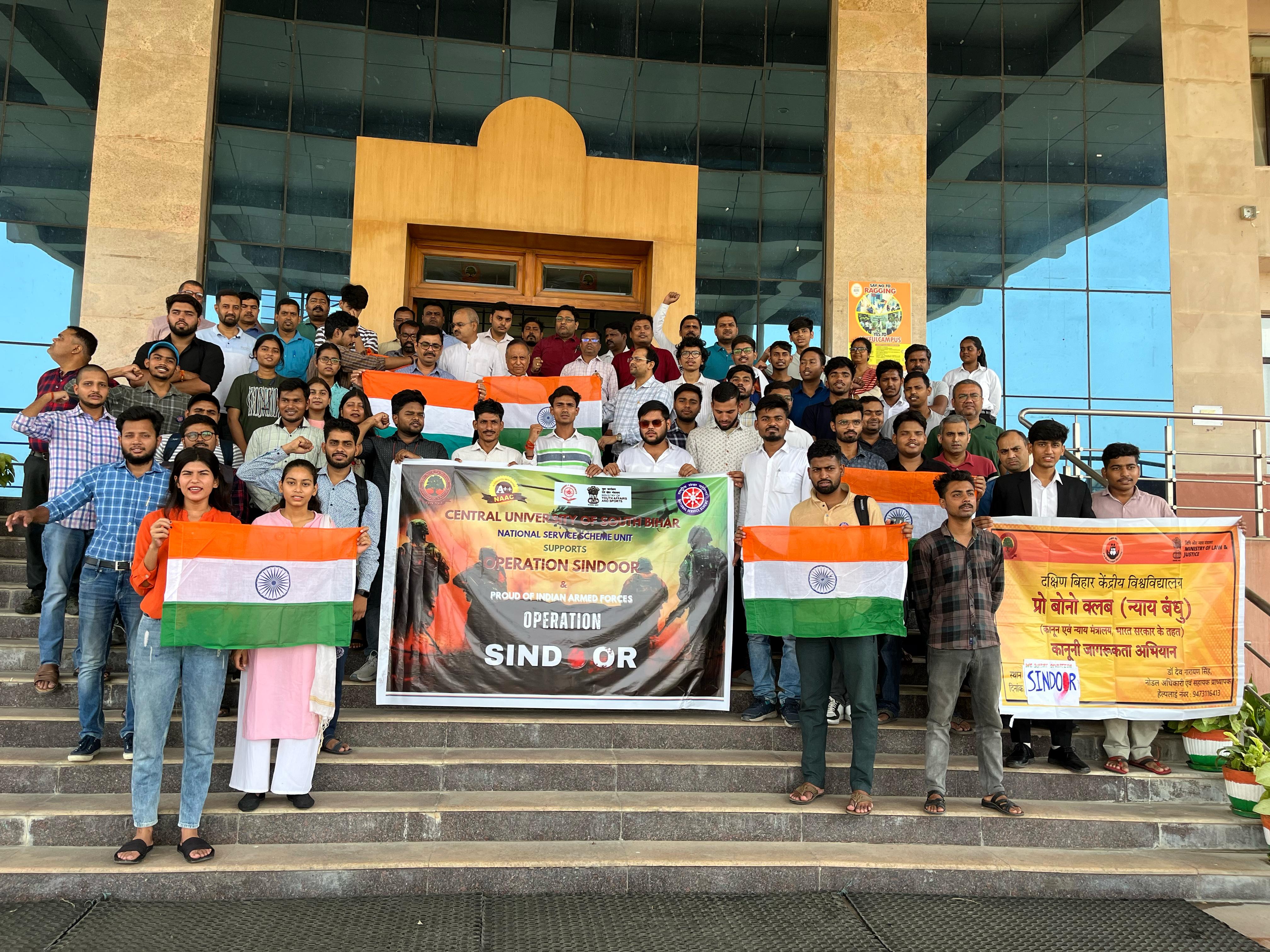 CUSB family raised slogans in support to Operation Sindoor to boost the morale of the Indian Army, May 09, 2025