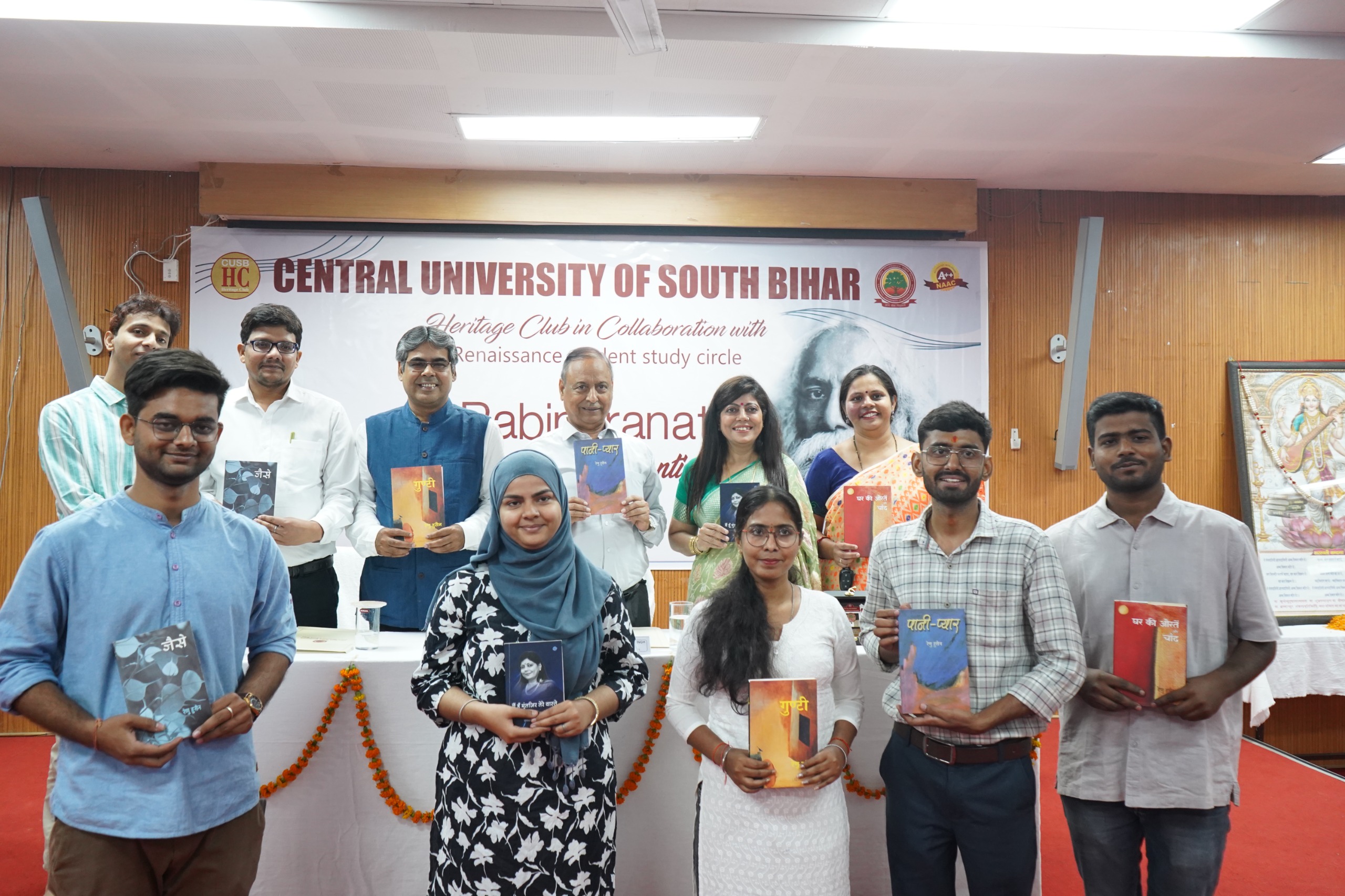  Review of books of renowned author Mrs. Renu Hussain on Rabindranath Tagore Jayanti at CUSB, May 09, 2025